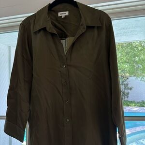 L'AGENCE Dark Green Button-Down Shirt